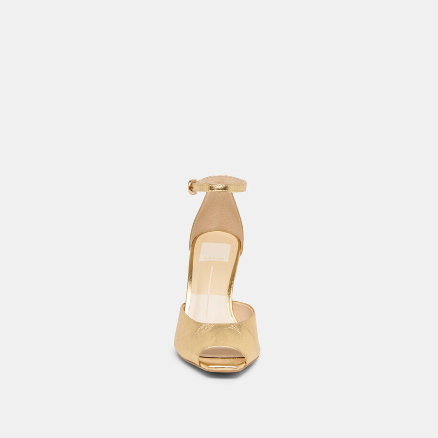 serlo heels gold crinkle lackleder