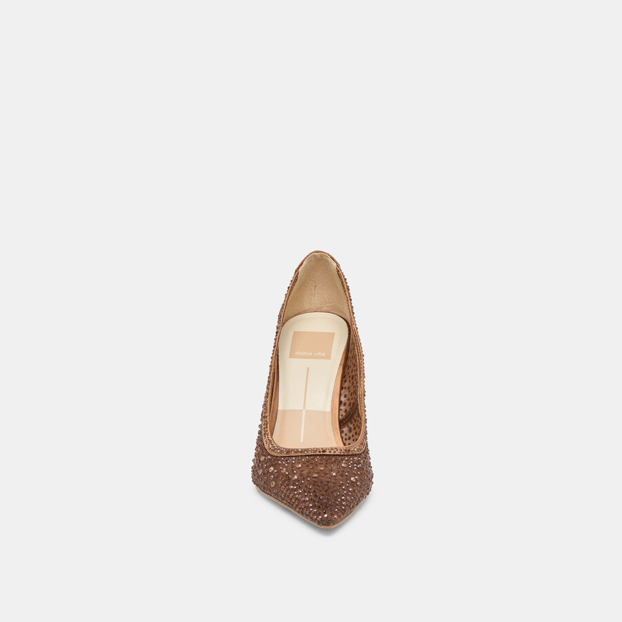 kashe kristall-heels mittelbraunes mesh