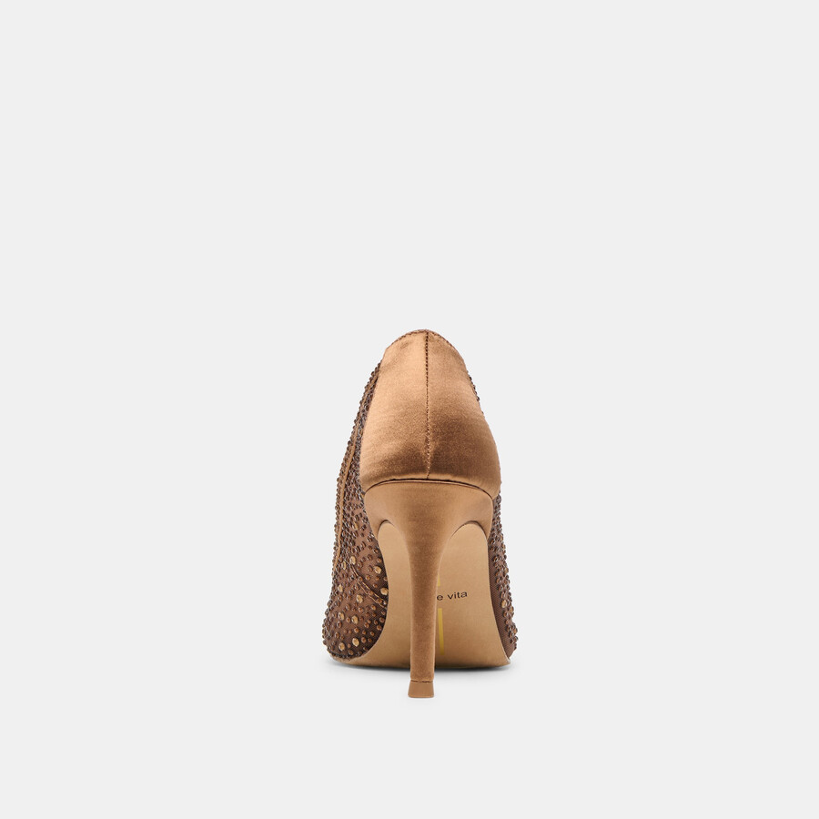 kashe kristall-heels mittelbraunes mesh