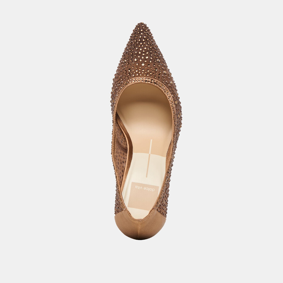 kashe kristall-heels mittelbraunes mesh
