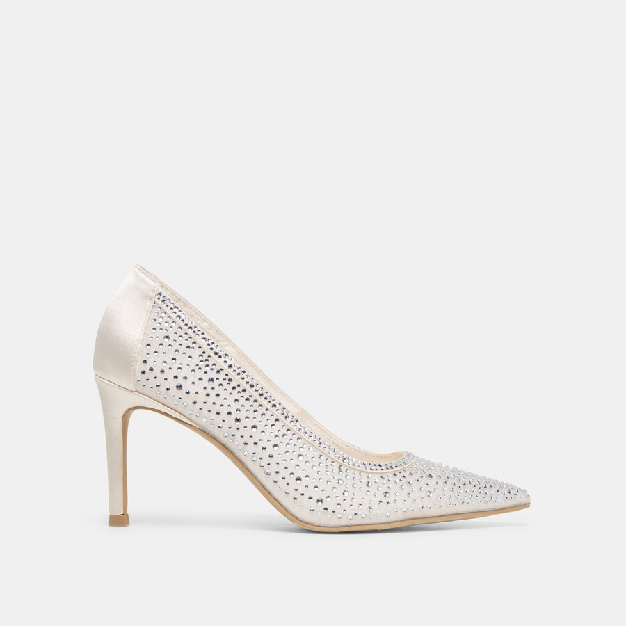 kashe kristall-heels weißes mesh