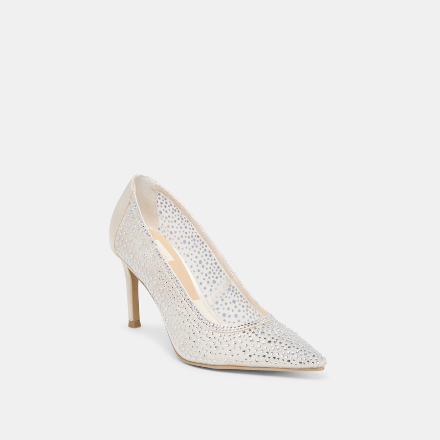 kashe kristall-heels weißes mesh