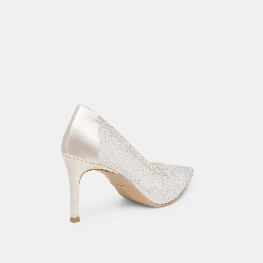 kashe kristall-heels weißes mesh