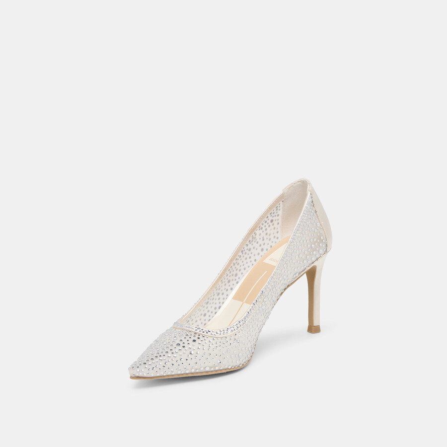 kashe kristall-heels weißes mesh