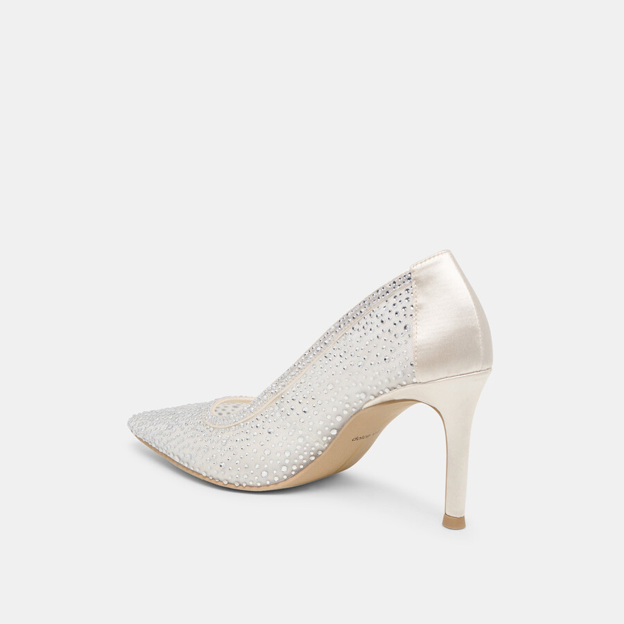 kashe kristall-heels weißes mesh