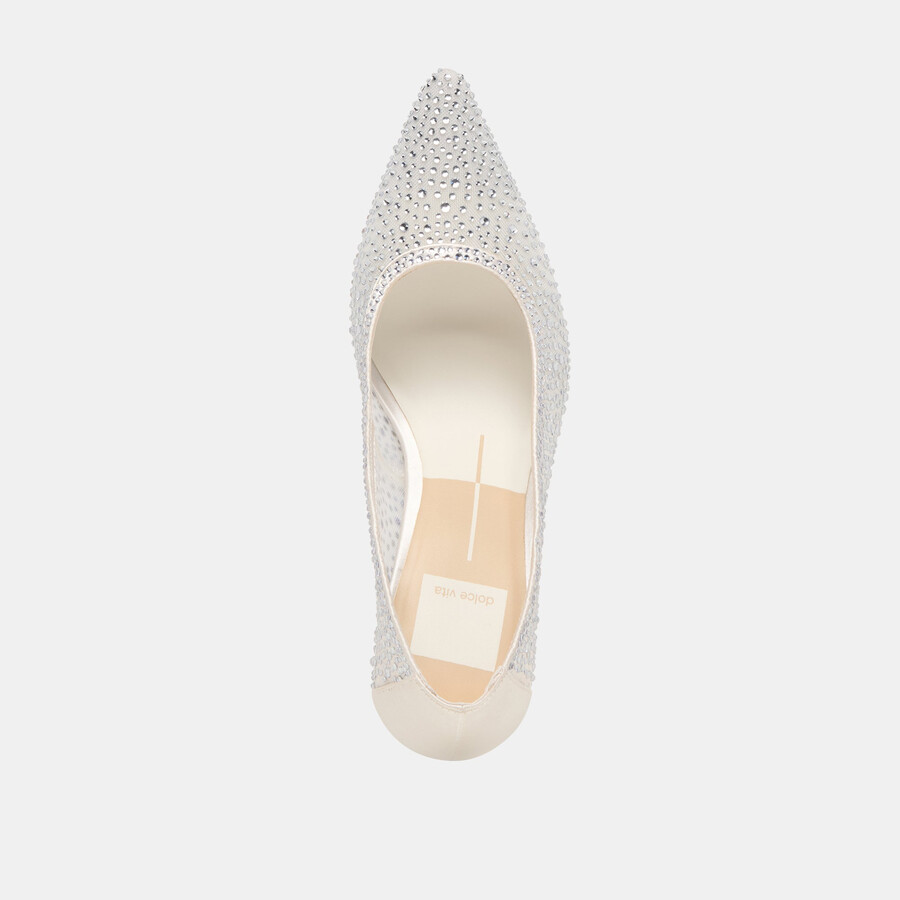kashe kristall-heels weißes mesh
