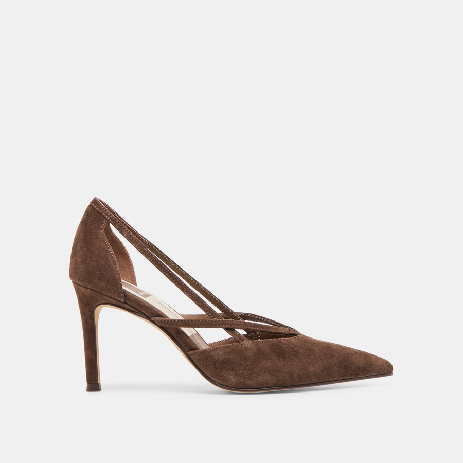 kaine heels dunkelbraunes wildleder