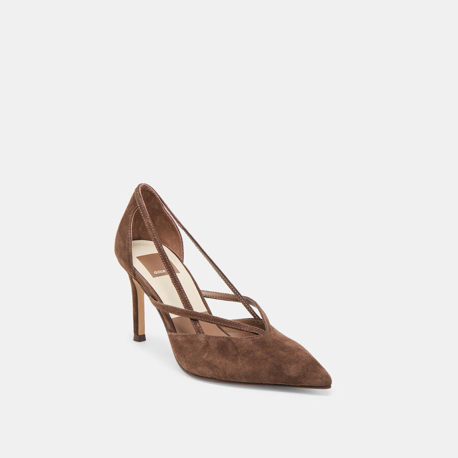 kaine heels dunkelbraunes wildleder