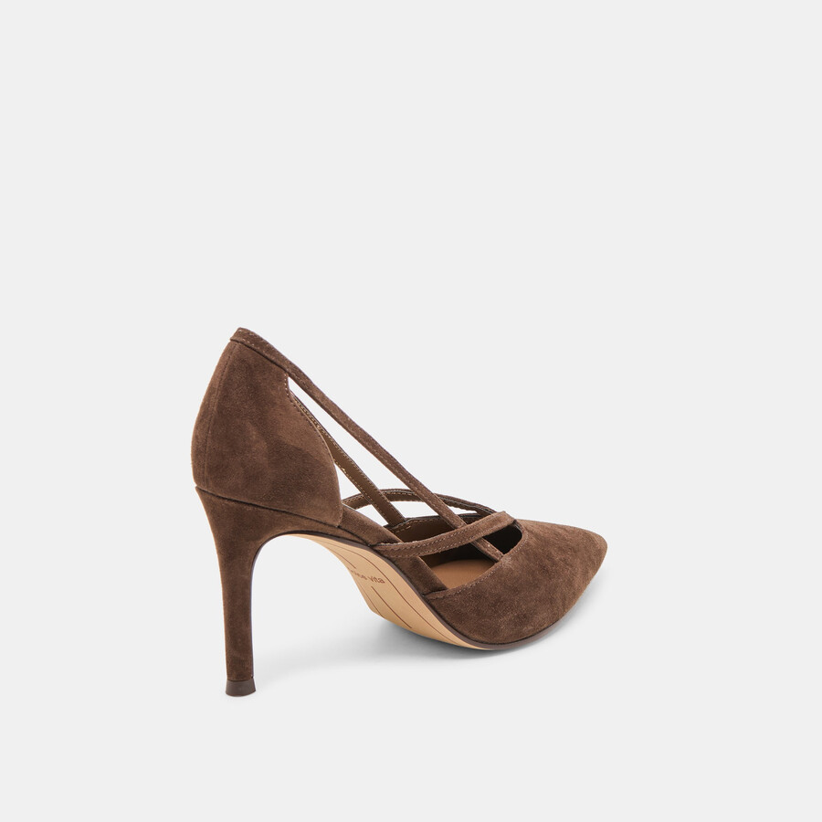 kaine heels dunkelbraunes wildleder