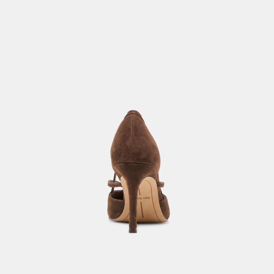 kaine heels dunkelbraunes wildleder