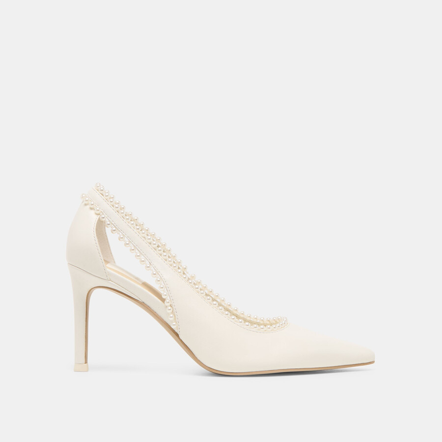 kelson pearl heels aus echtem weißen leder