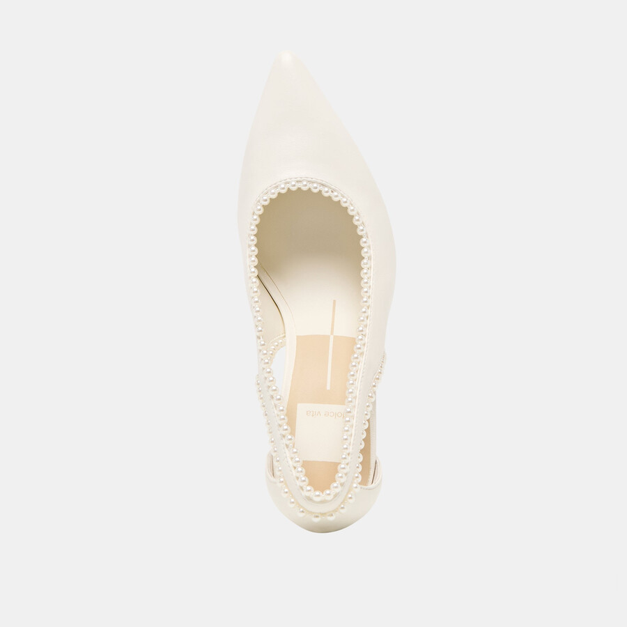 kelson pearl heels aus echtem weißen leder
