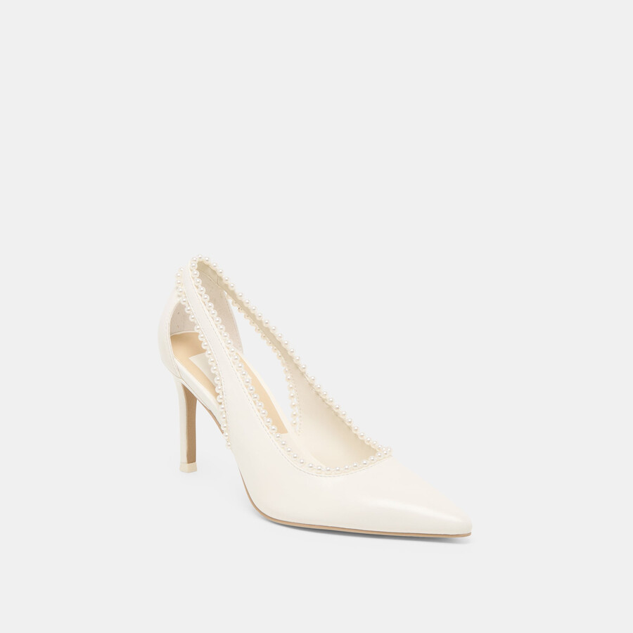kelson pearl heels aus echtem weißen leder