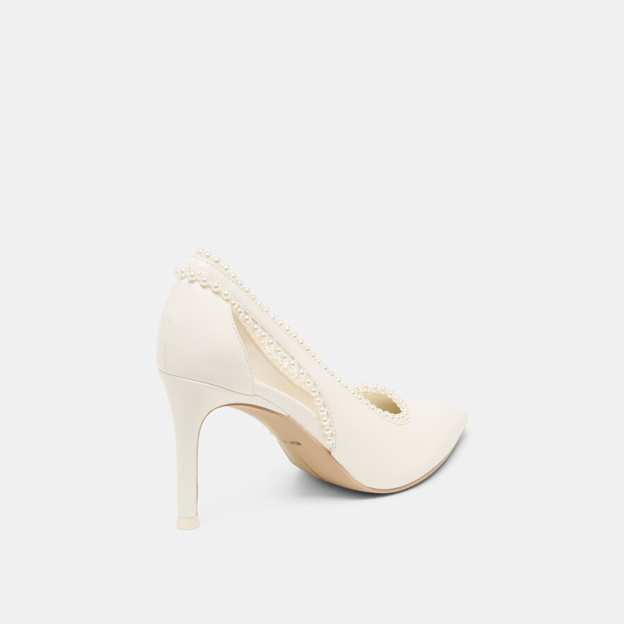 kelson pearl heels aus echtem weißen leder