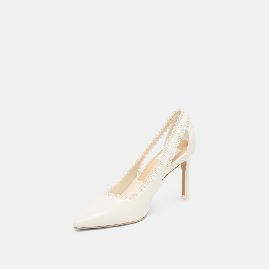 kelson pearl heels aus echtem weißen leder