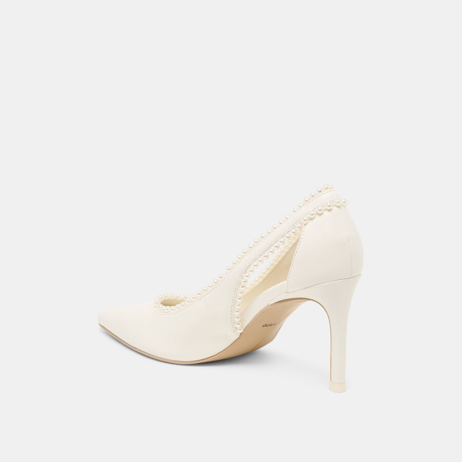 kelson pearl heels aus echtem weißen leder