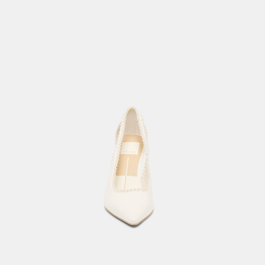 kelson pearl heels aus echtem weißen leder