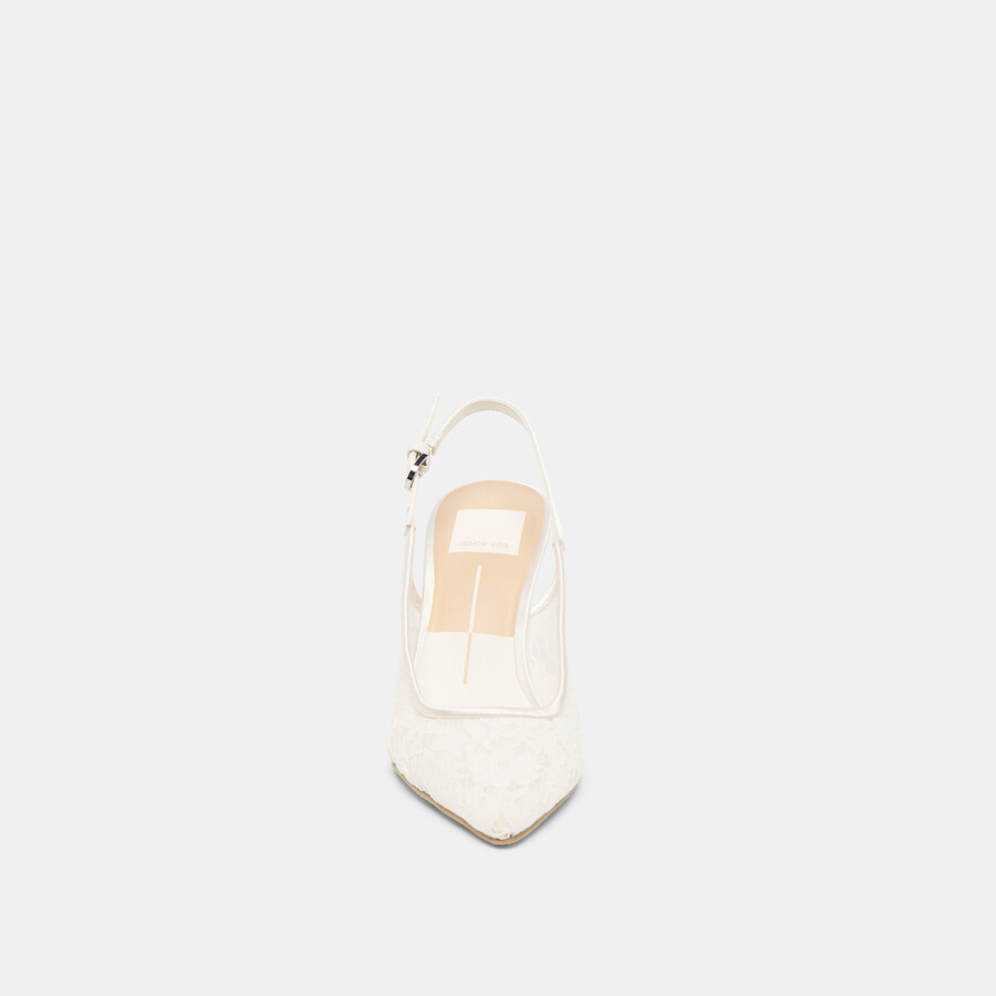 yami heels true white lace