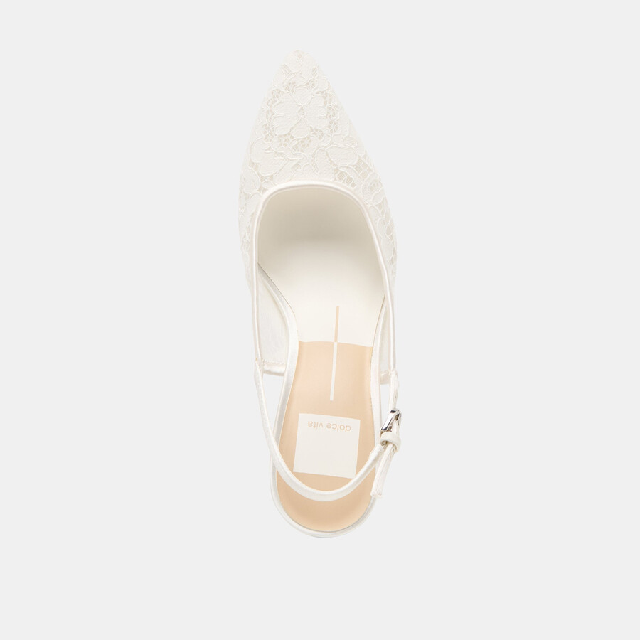 yami heels true white lace