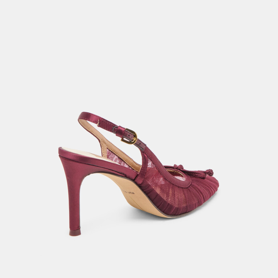 yela heels cranberry tulle