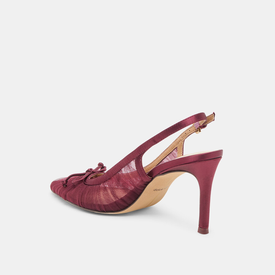 yela heels cranberry tulle
