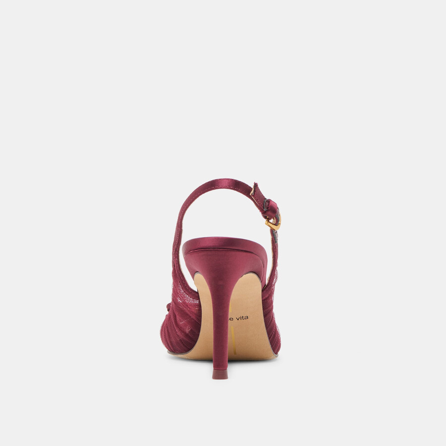 yela heels cranberry tulle