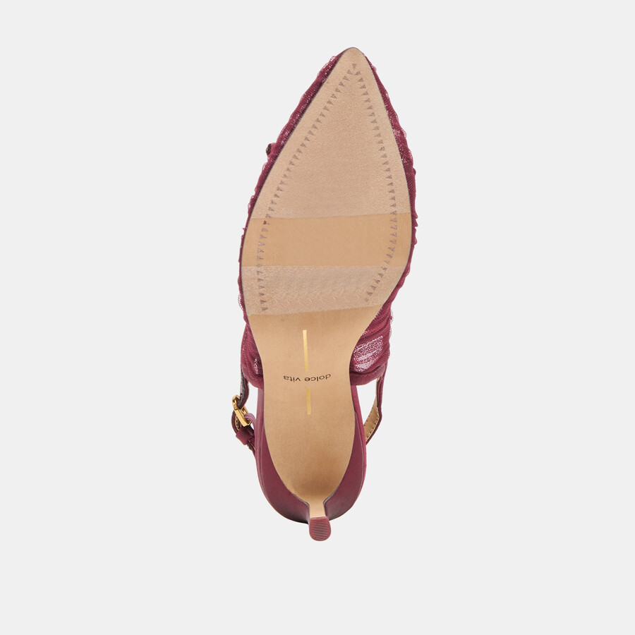 yela heels cranberry tulle