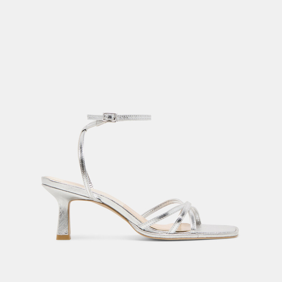 manji heels silber metallic leder