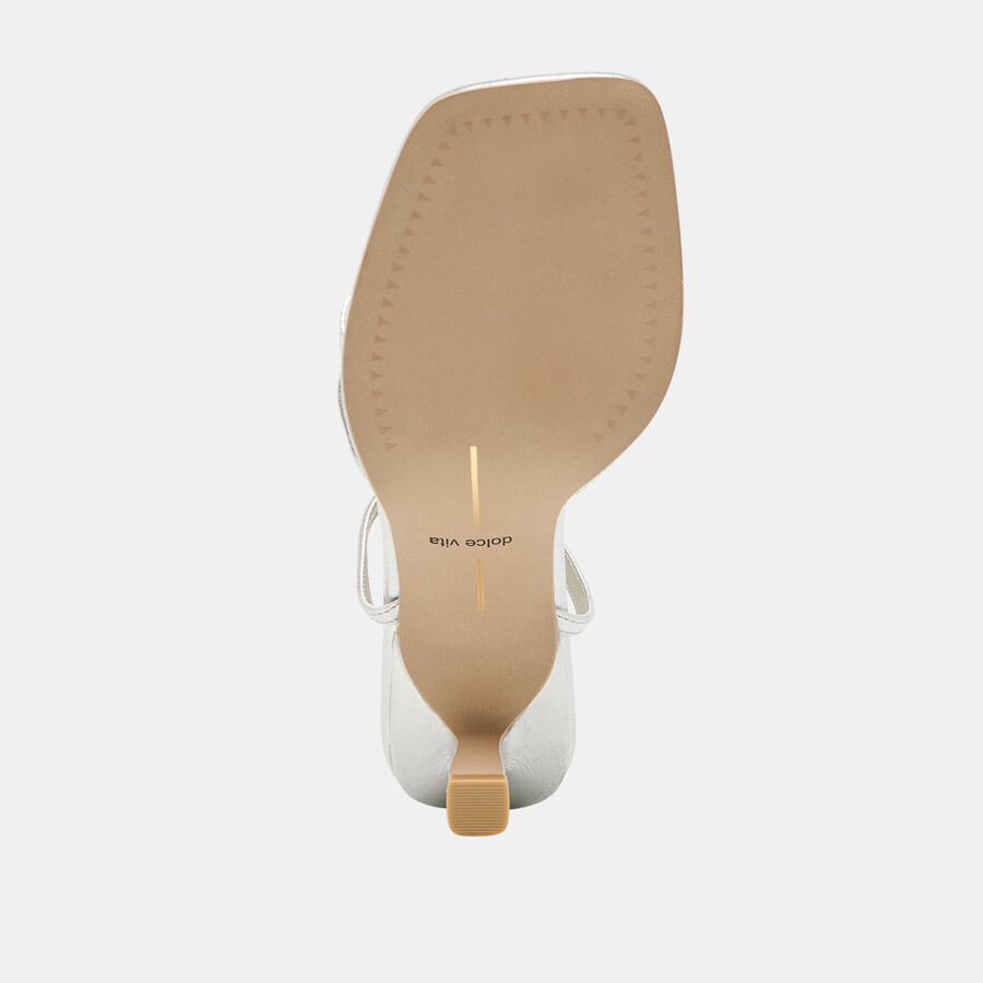 manji heels silber metallic leder
