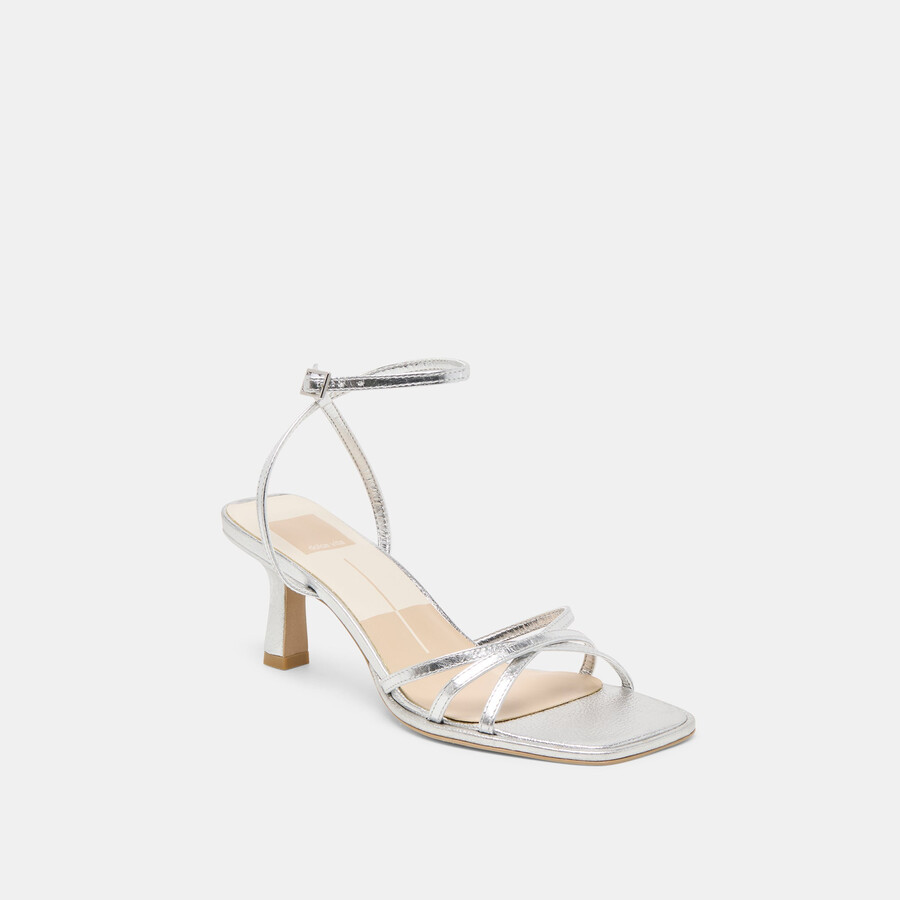 manji heels silber metallic leder