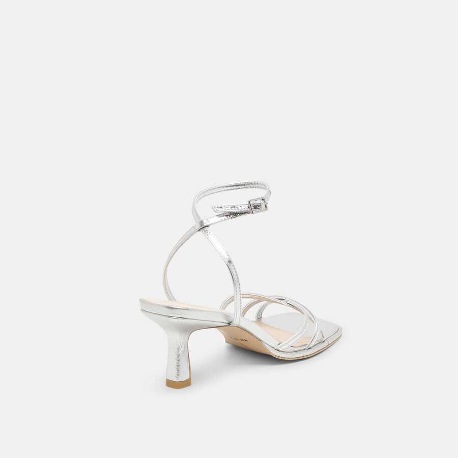 manji heels silber metallic leder
