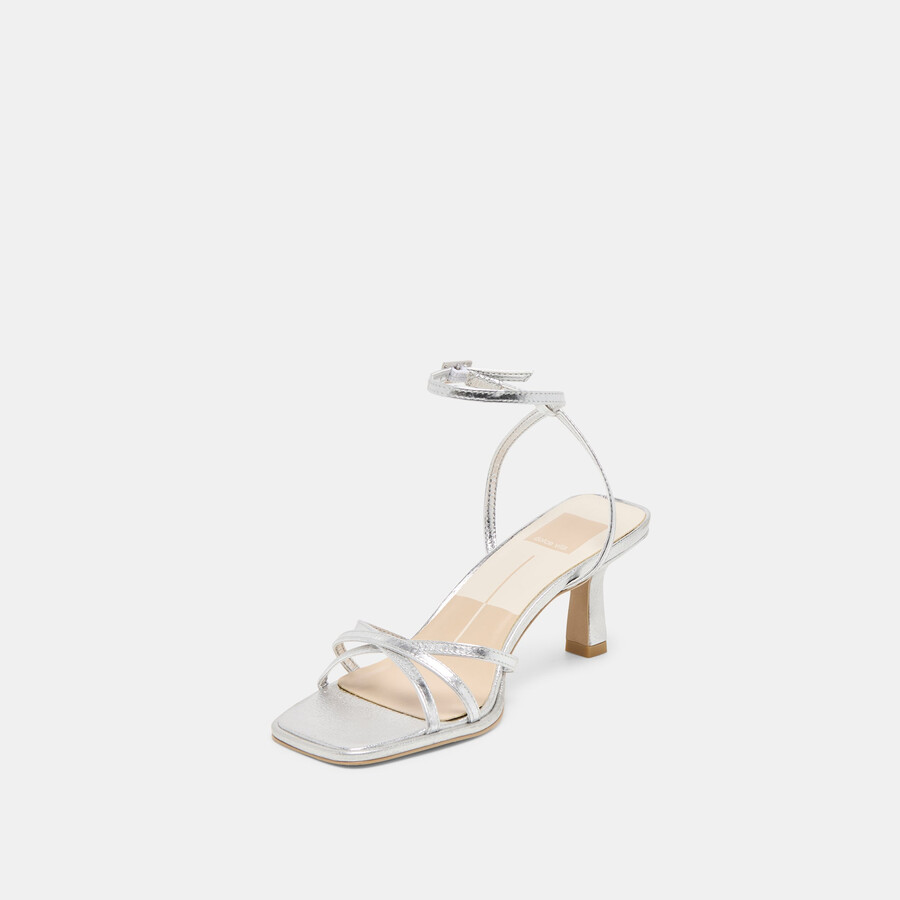 manji heels silber metallic leder