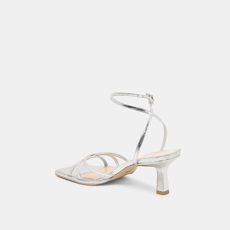 manji heels silber metallic leder