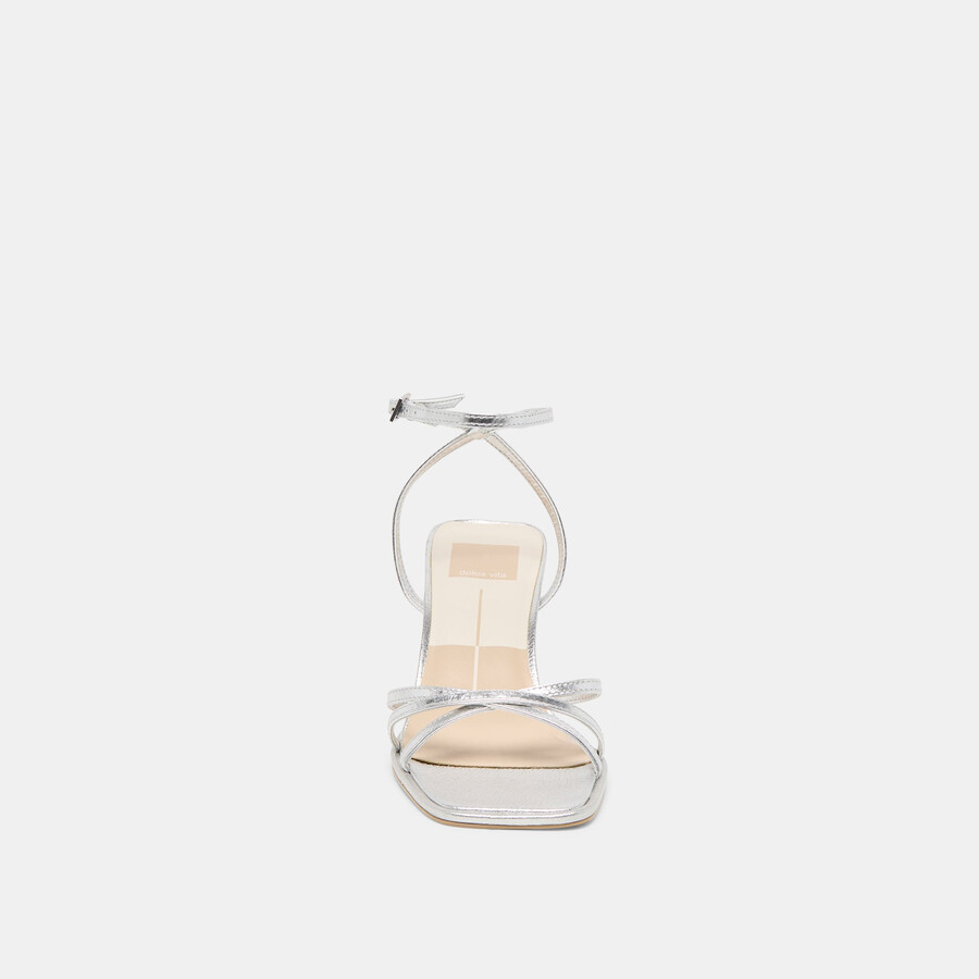manji heels silber metallic leder