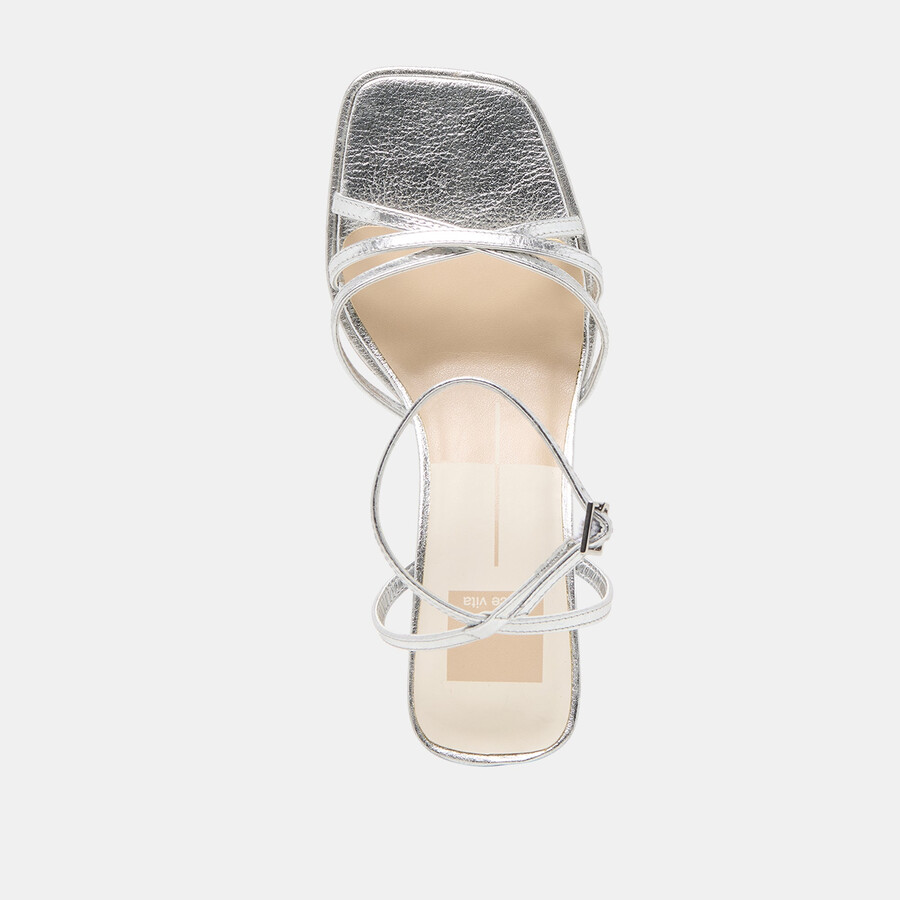 manji heels silber metallic leder