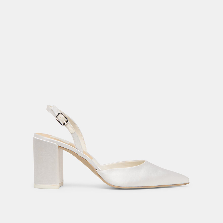 carel high heels aus echtem weißen satin