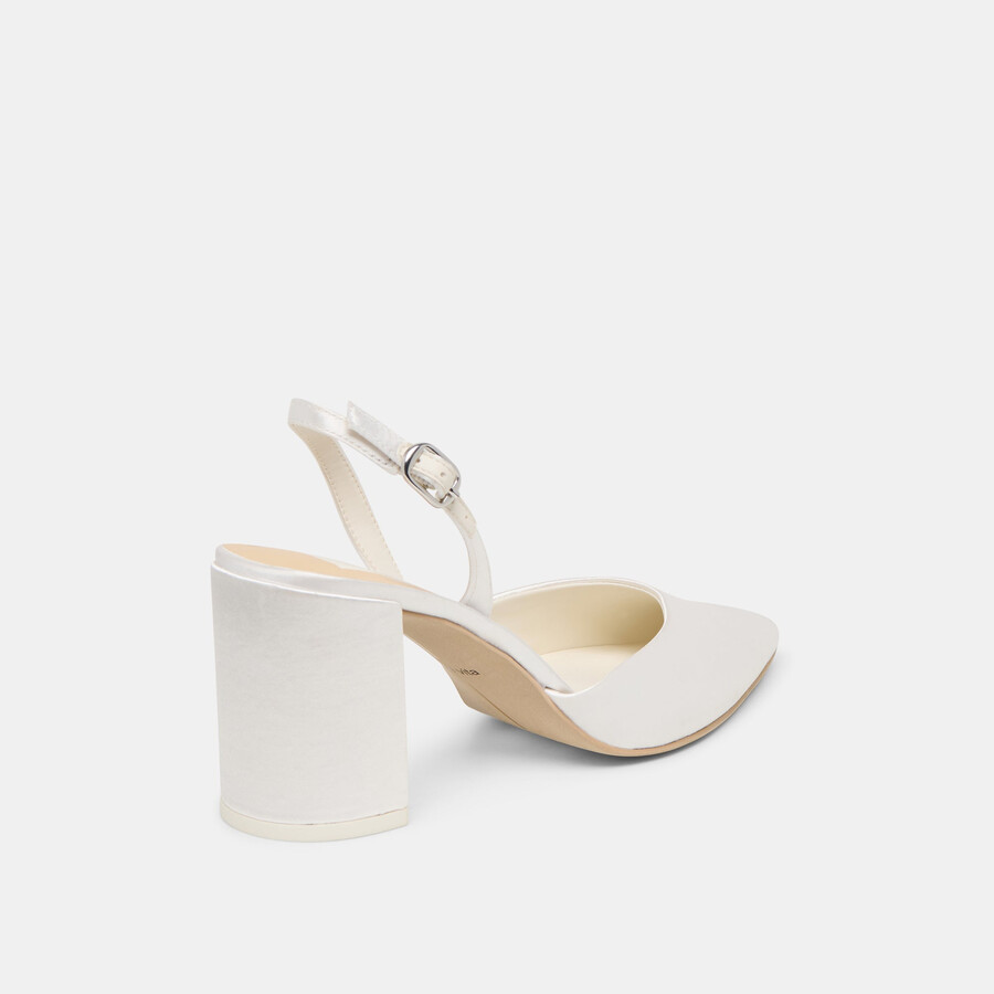 carel high heels aus echtem weißen satin