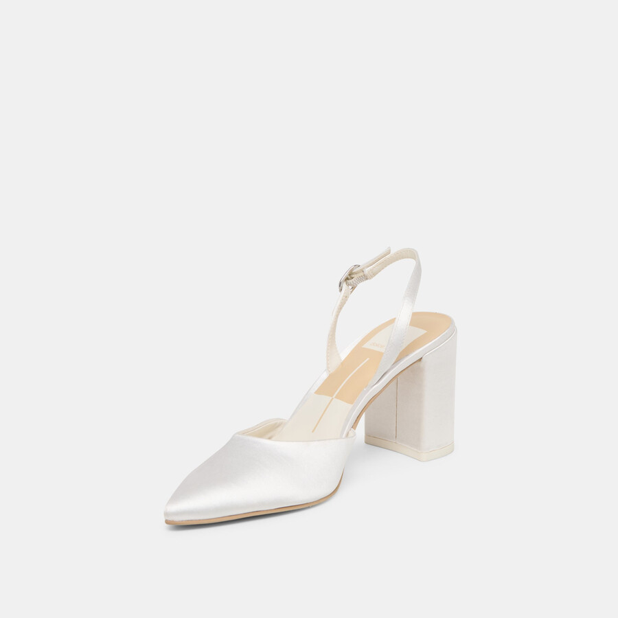 carel high heels aus echtem weißen satin