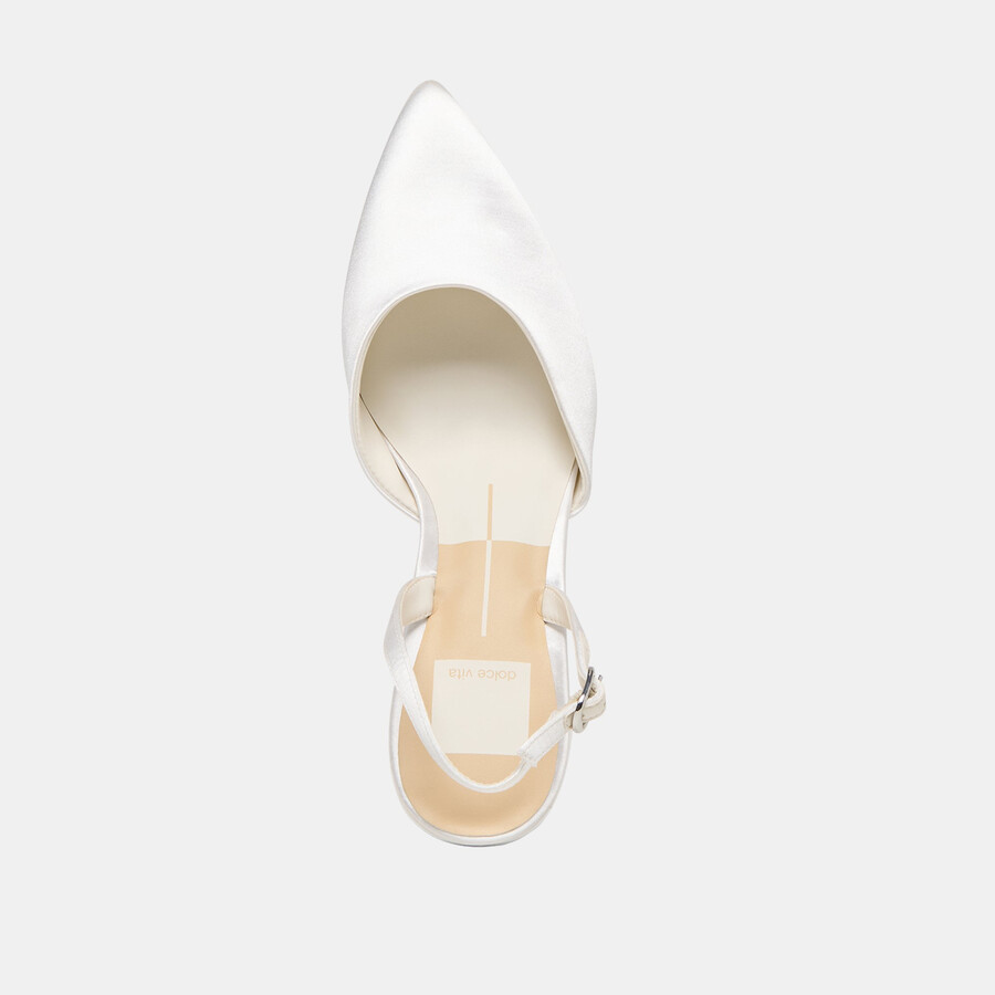 carel high heels aus echtem weißen satin