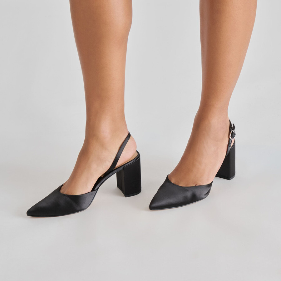 carel high heels aus onyx-satin