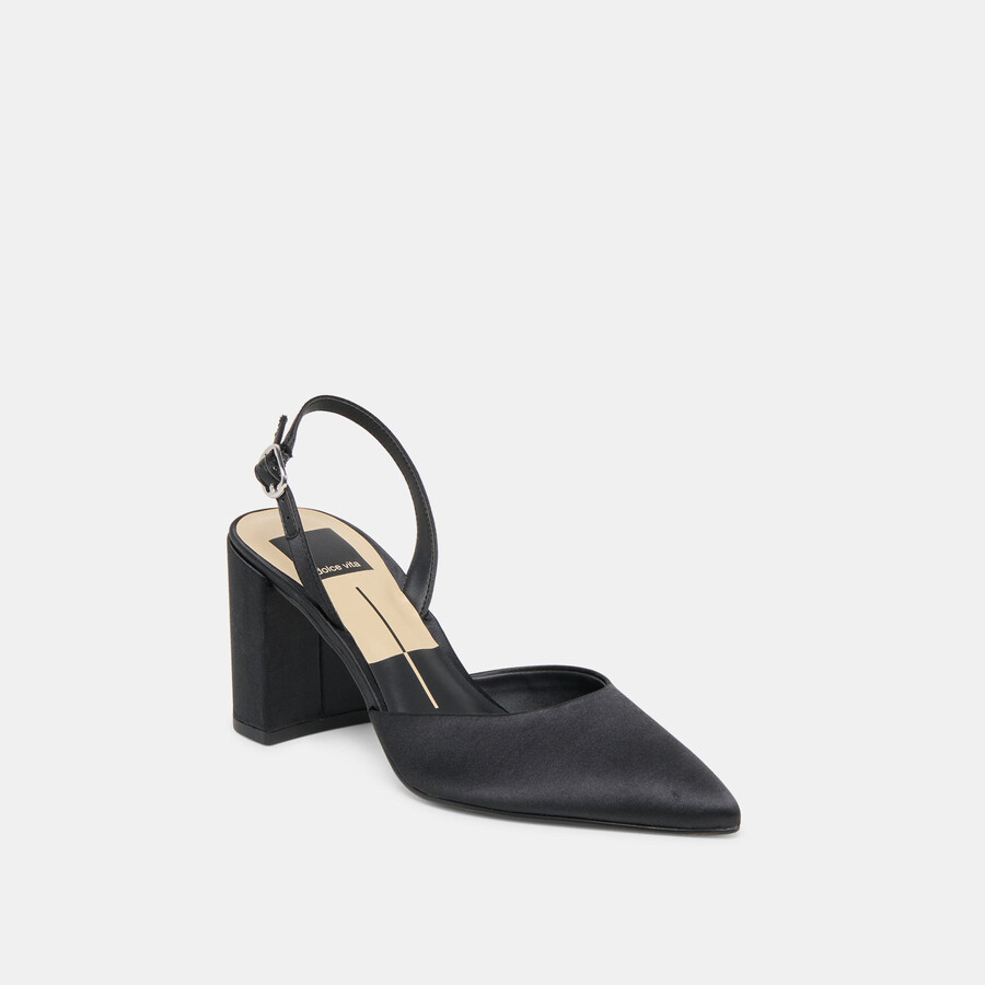 carel high heels aus onyx-satin