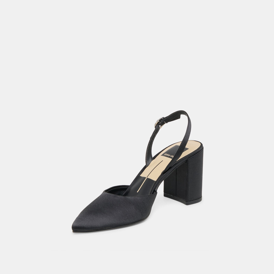 carel high heels aus onyx-satin