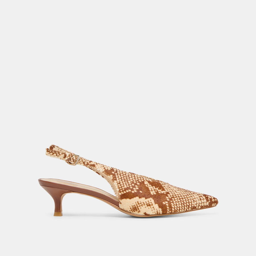 alenna heels braunes schlangenleder kalbsfell