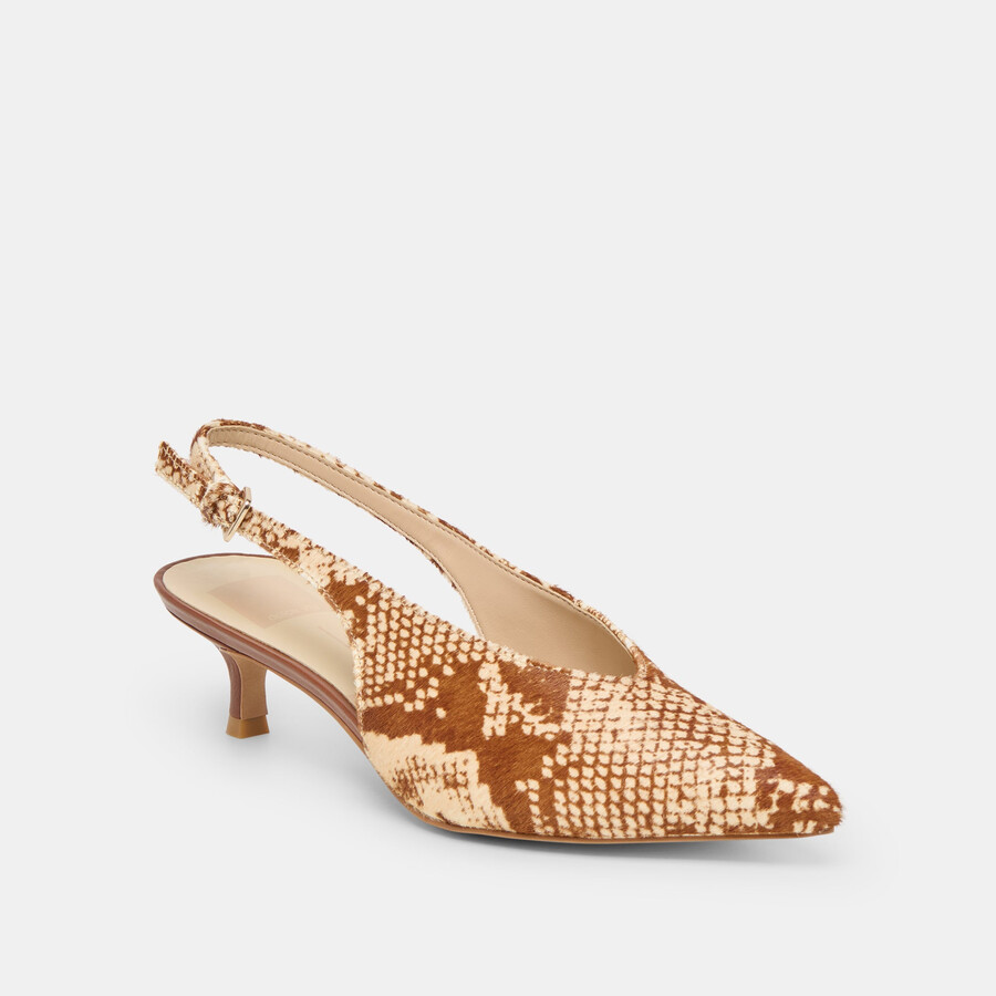 alenna heels braunes schlangenleder kalbsfell