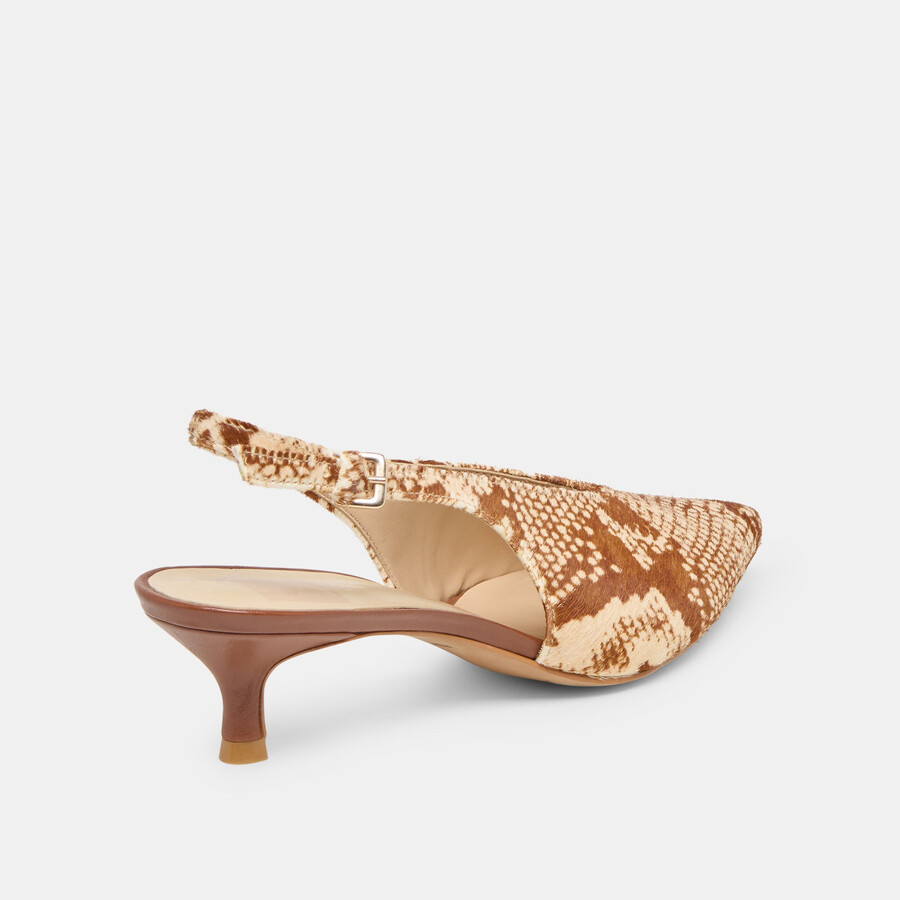 alenna heels braunes schlangenleder kalbsfell