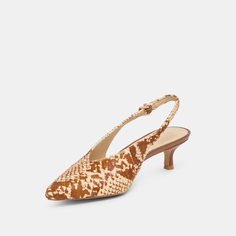 alenna heels braunes schlangenleder kalbsfell