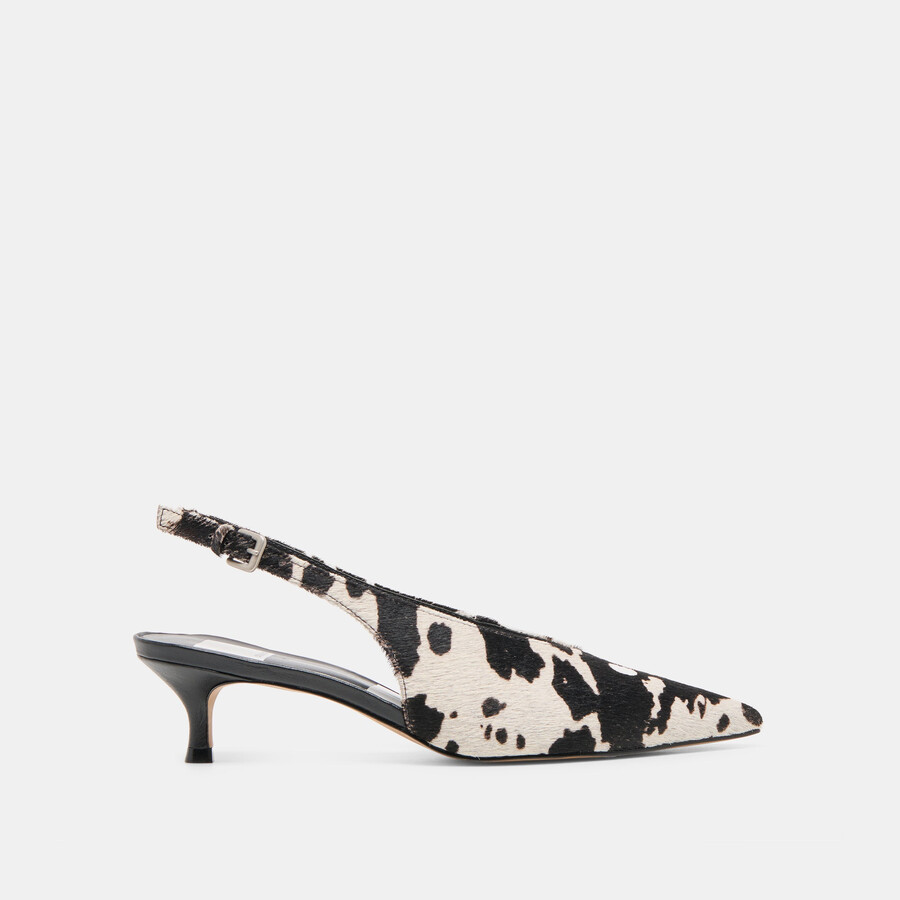 alenna heels schwarz-weiß taurus kalbsfell