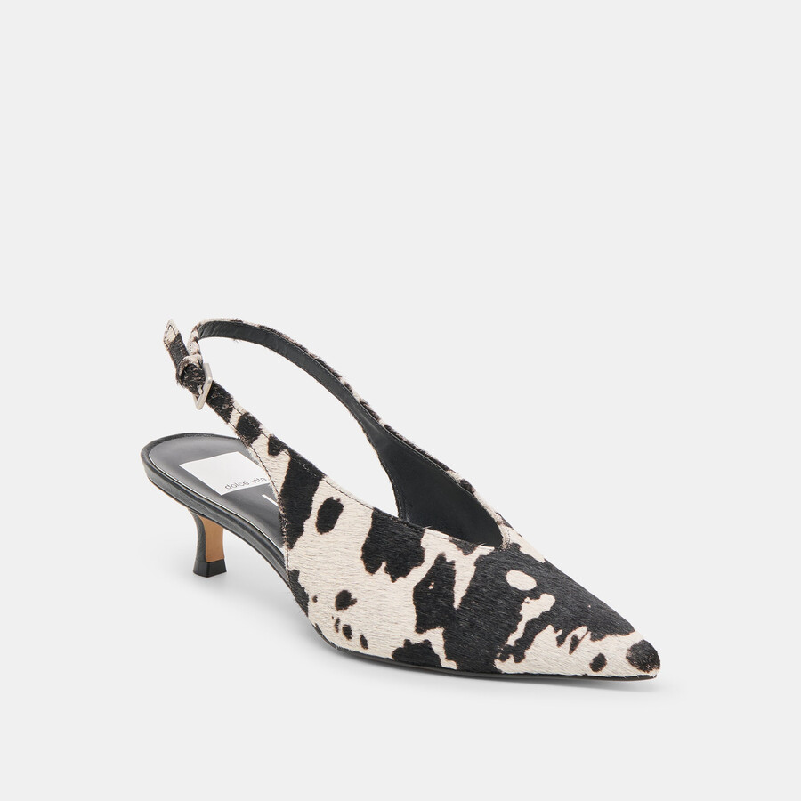 alenna heels schwarz-weiß taurus kalbsfell