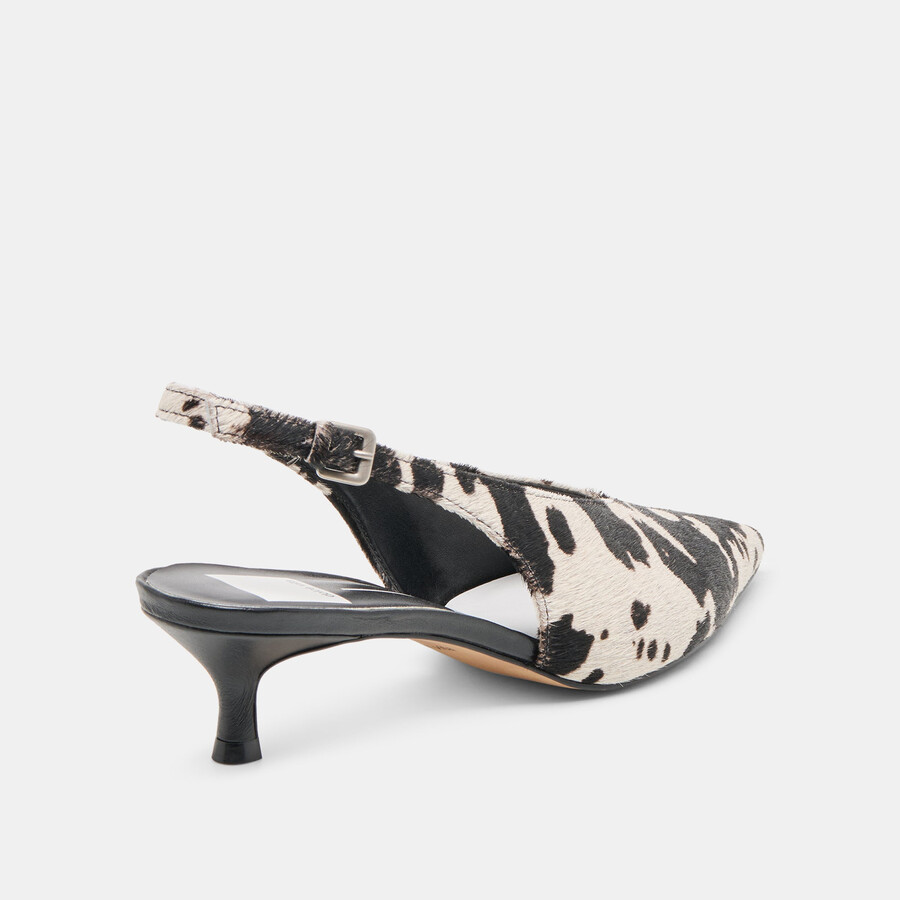 alenna heels schwarz-weiß taurus kalbsfell