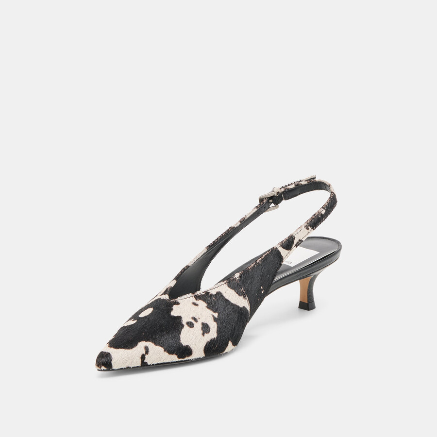 alenna heels schwarz-weiß taurus kalbsfell